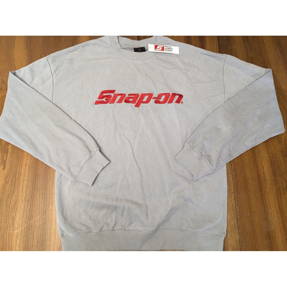 Snap-on Sweatshirt Mens XL Gray Embroidered Spell Logo Sweater Fleece Workwear